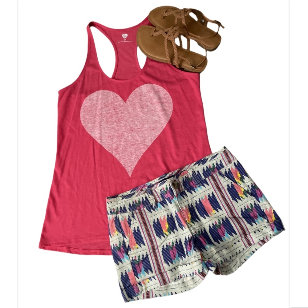 *5/$40 NWOT Express “Love Express” red razorback tank top + white heart graphic!
